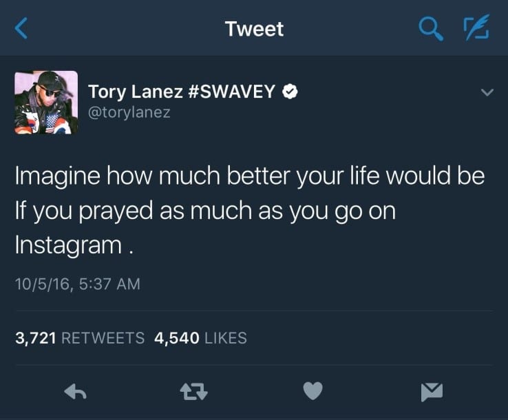 tory lanez tweet prayed